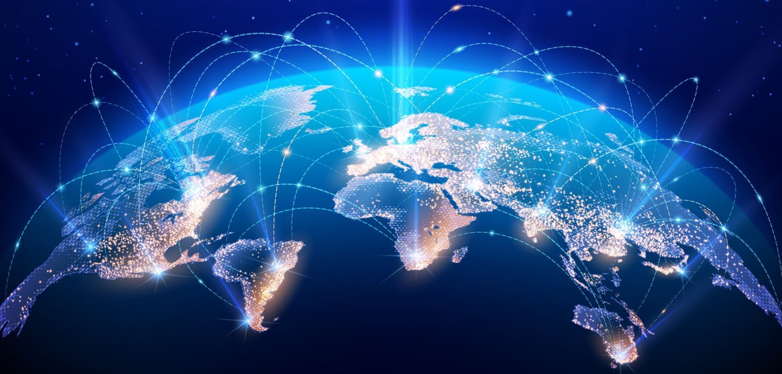 Vector.,Map,Of,The,Planet.,World,Map.,Global,Social,Network.
